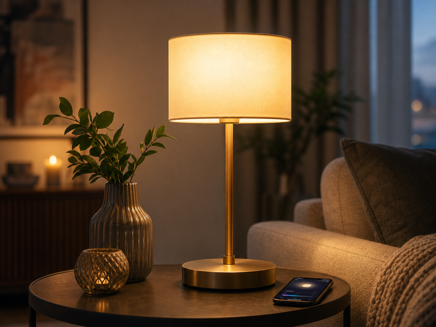 Smart lamp with adjustable colour and brightness